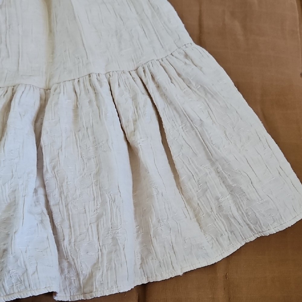 Zara Detailed Cream Puff Sleeve Kids Dress - Picture 5 of 10